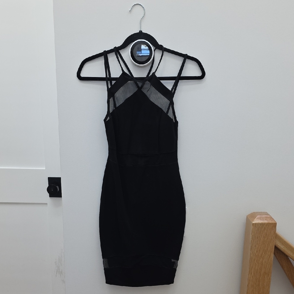 Fashion Nova Black Mesh Mini Dress